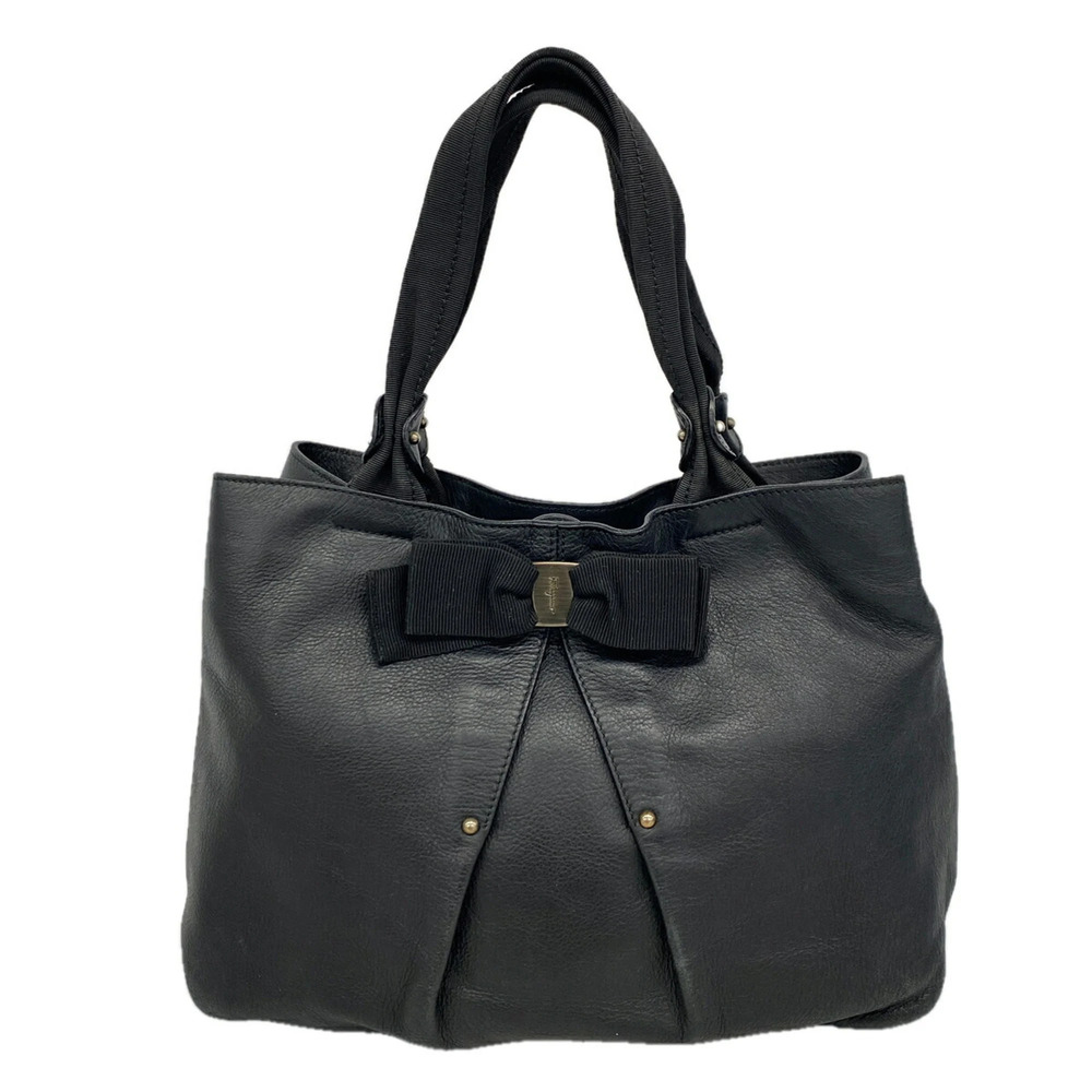 Salvatore Ferragamo Bag/Tote Bag Vara Leather Black Women's